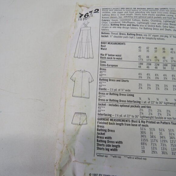 simplicity 7672 Mary Duffy jacket, sundress, cover up sewing pattern - Picture 6 of 12